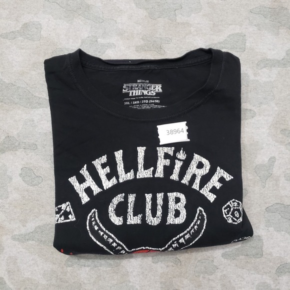 Stranger Things Shirt Mens 3XL Black Short Sleeve Hell Fire - Picture 10 of 10